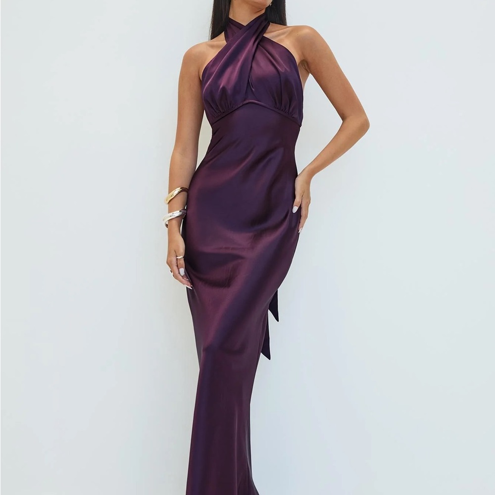 Princess Polly Rosaminta Halter Maxi Dress Plum